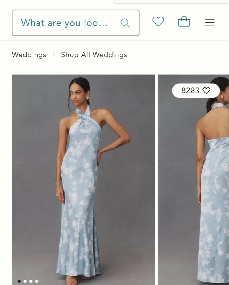  Blue BHLDN RUBY TWIST HALTER SATIN GOWN - Image 1