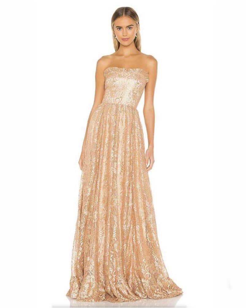 Sabina Musayev Cleo Rose Gold Gown - Image 1