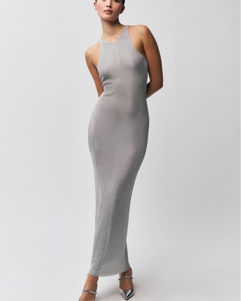 GUIZIO Odette Dress In Silver - Image 1