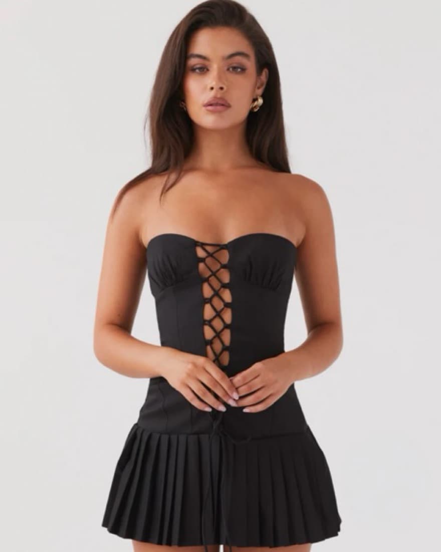 Heating Up Lace Up Mini Dress - Image 3