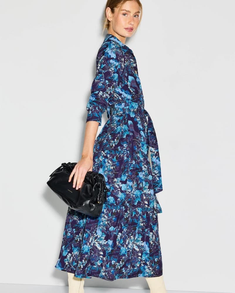Derek Lam Printed Tie Waist Shirt Dress  - Image 3