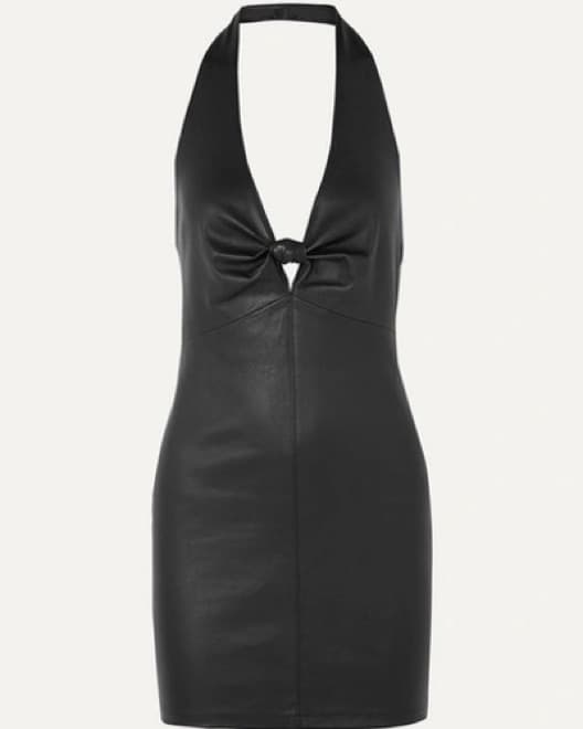 Alexander Wang Leather Halter Mini Dress - Image 3
