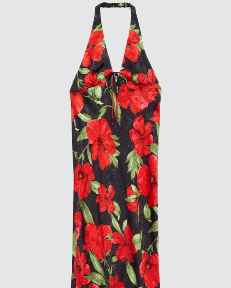 Vibrant Floral Halter Dress - Image 4