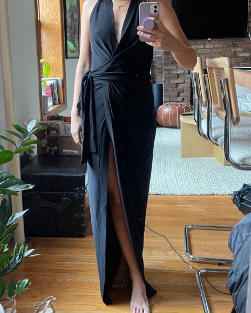 Norma Kamali Halter Wrap Gown - Image 4