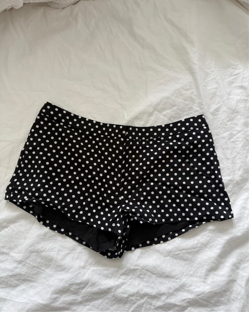 Polka Dot Low Rise Mini Shorts - Image 2