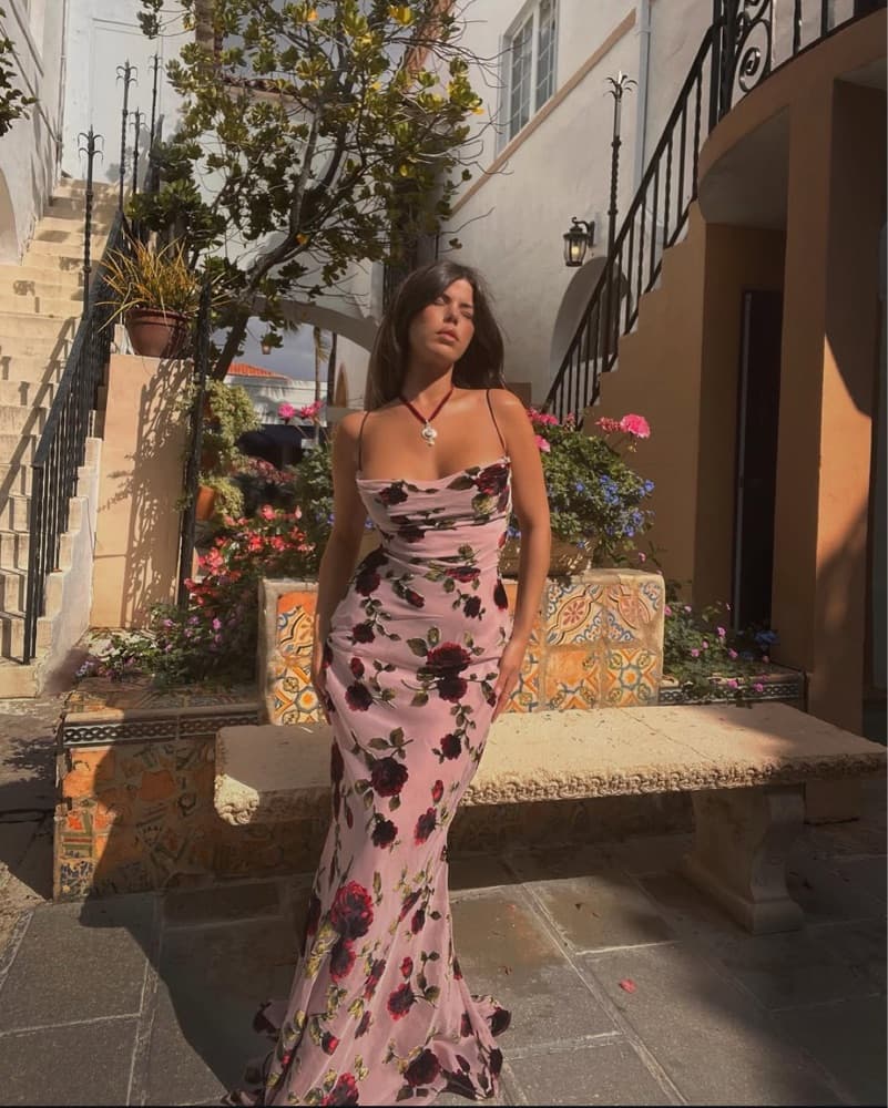 House Of CB Serena Pink Devore Dress XS - Image 1