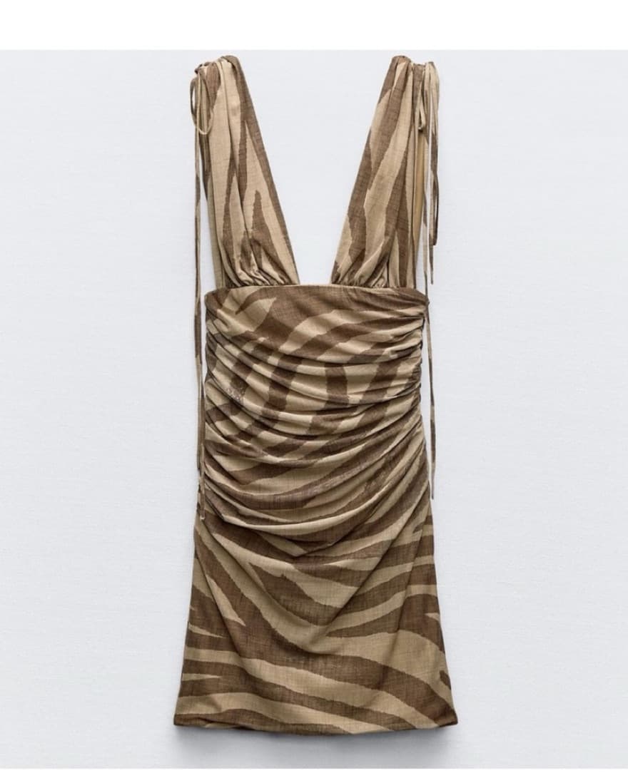 Zara Brown Striped Mini Dress - Image 1