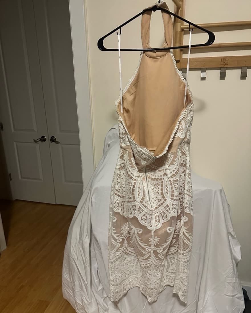 Lulus White Lace Halter Midi - Image 3