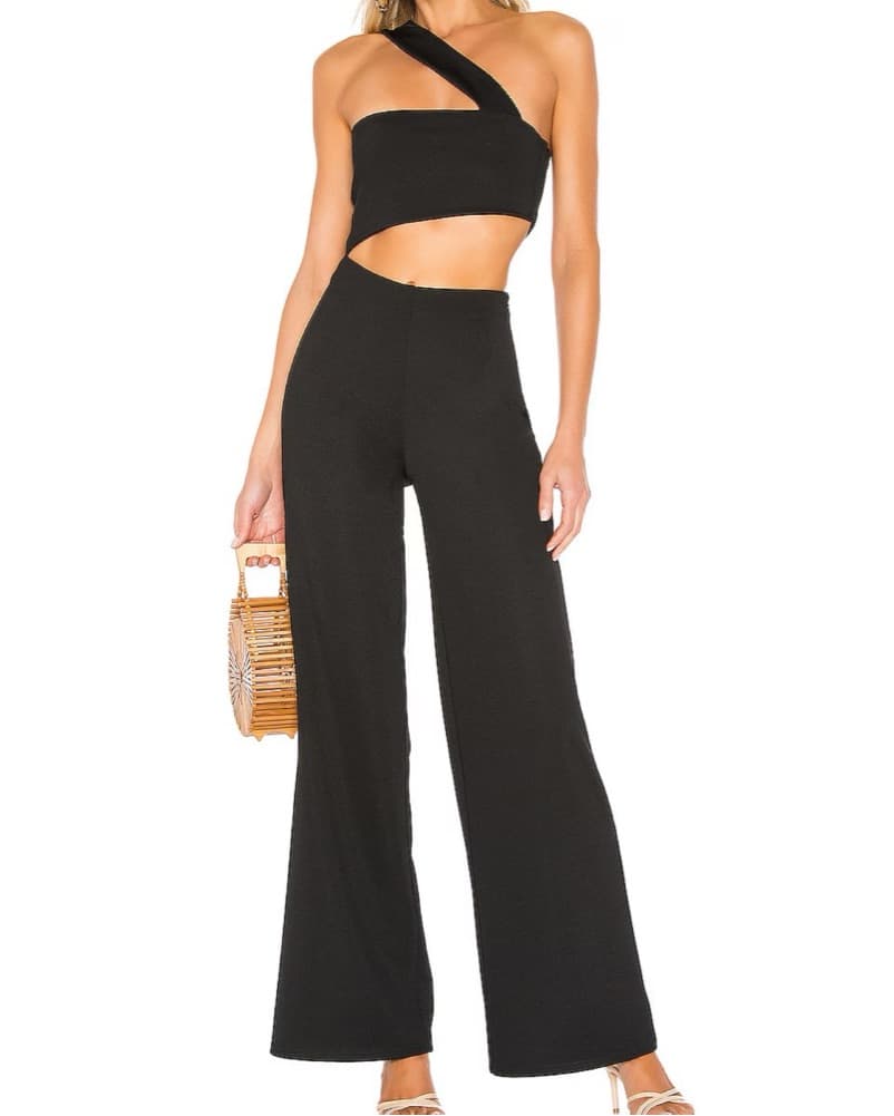 Sleek Black One-Shoulder Jumpsuit - Image 1