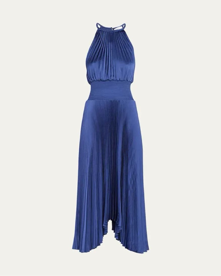 A.L.C.  Renzo Pleated Halter Dress  - Image 1