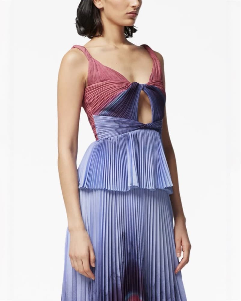 Minoa Twisted Cutout Crepe de Chine Top - Image 6