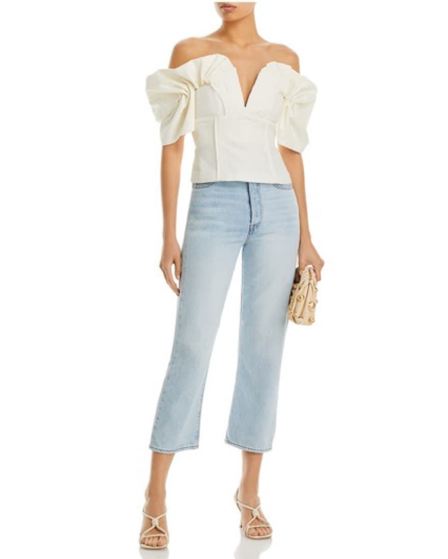 Cult Gaia Abby Off-Shoulder Top Creme - Image 2