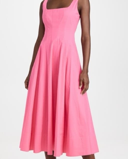 Staud Wells Pink Midi Dress - Image 2