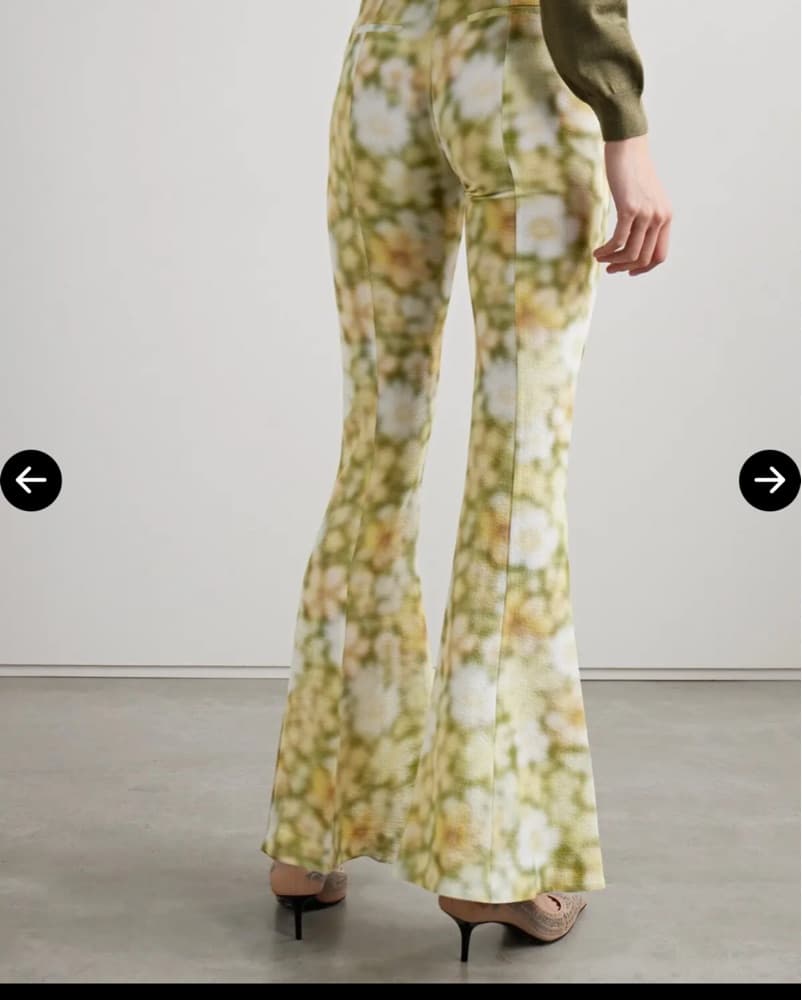 Acne Studios Floral Print Flare Trousers - Image 3