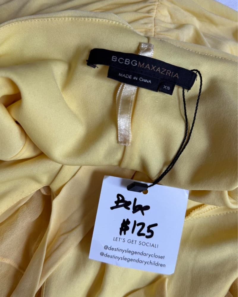 Yellow BCBG Mini Dress - Image 2