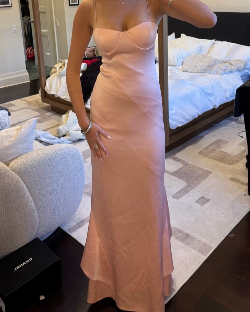 Alice + Oliva Pink Silk Gown - Image 1