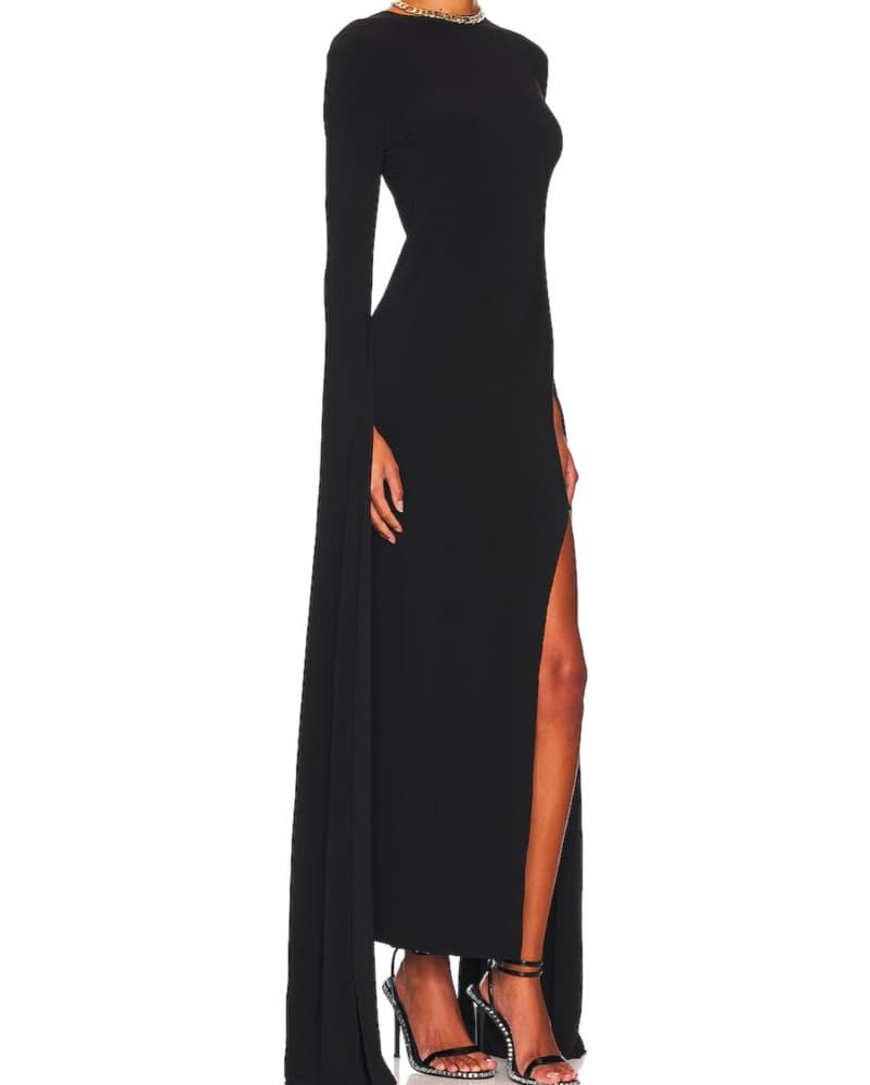 Open Back Black Maxi Dress - Image 3