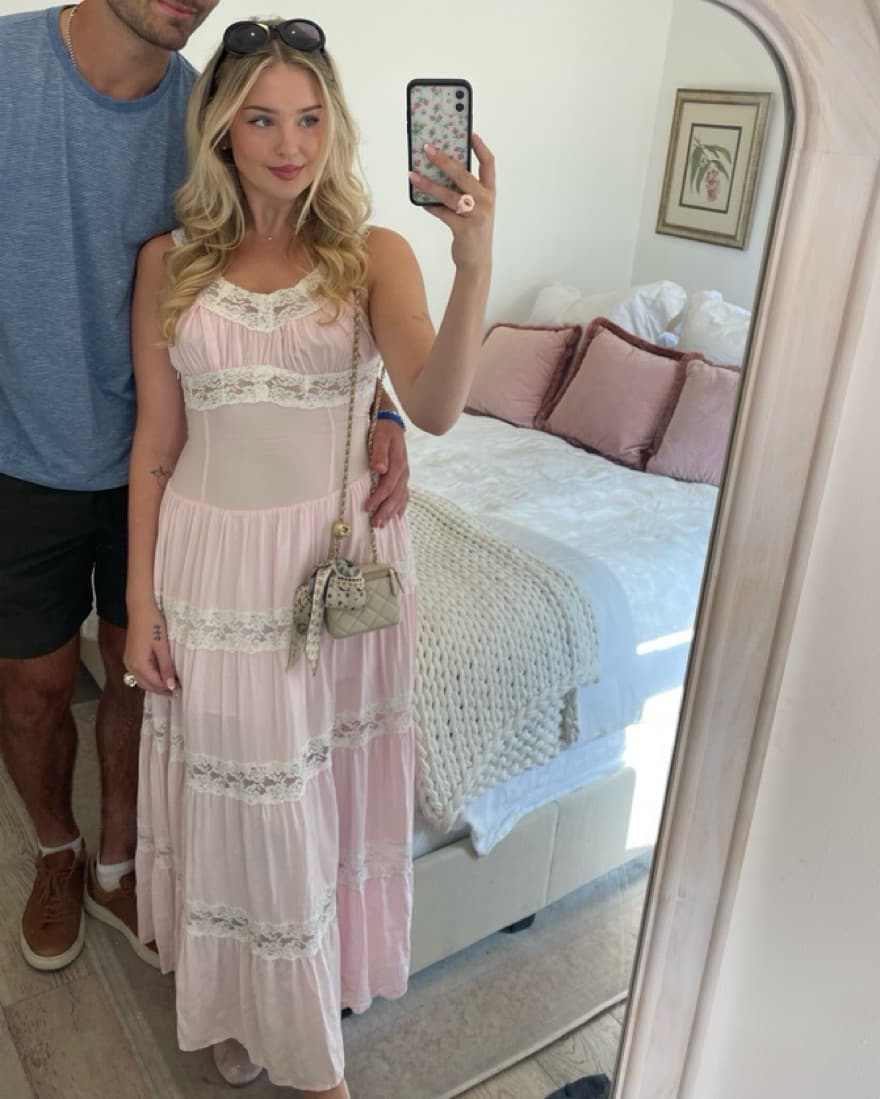 Light Pink Lace Detail Sundress - Image 2