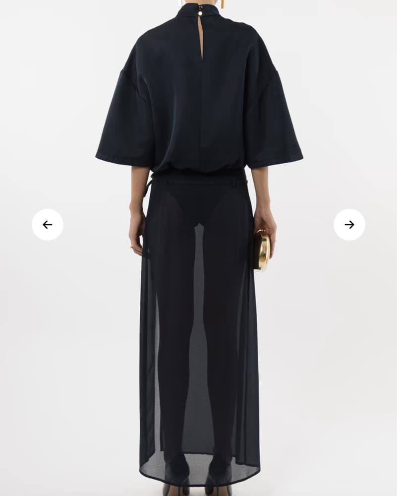 Arakii Elegant Navy Dress - Image 3