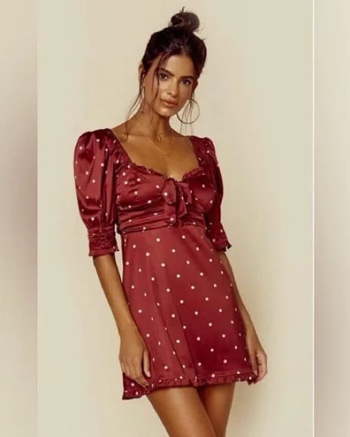 For Love And Lemons Burgandy Swing Dress - Image 1
