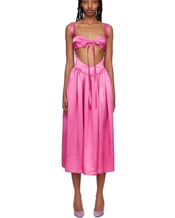  Siedres Women's Pink Gaia Midi Dress - Image 1