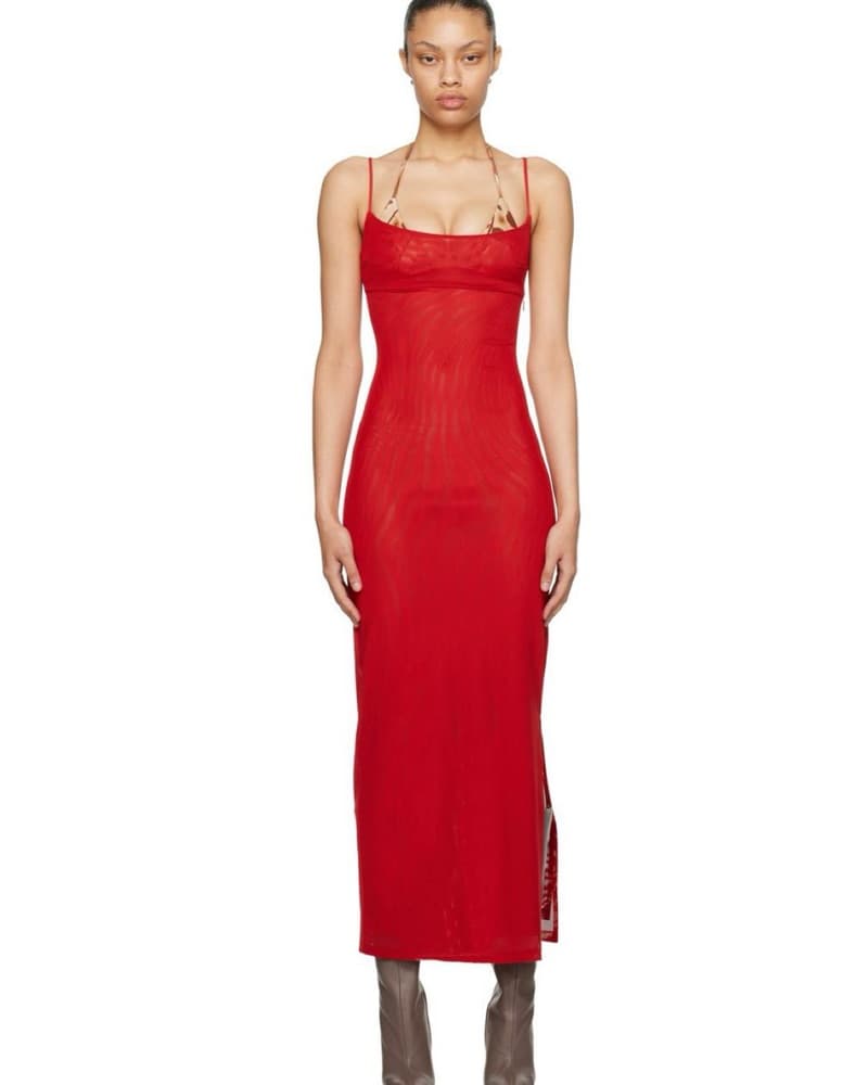 Vibrant Red Spaghetti Strap Dress - Image 1