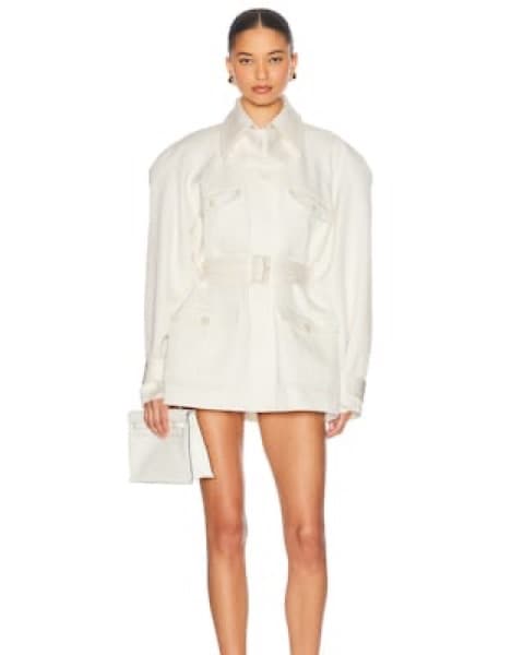 HELSA White Oversized Belted Balzer  - Image 1