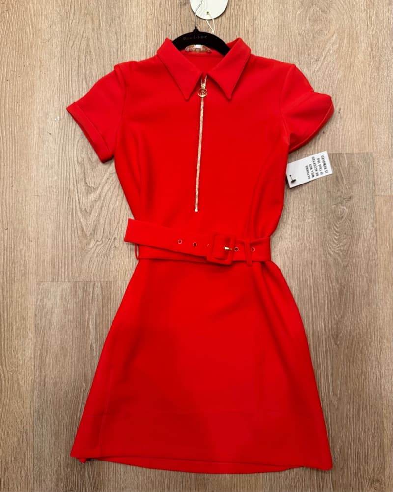 Goldie Bryd Vibrant Red Zipper Dress - Image 2