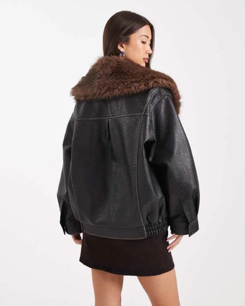 Leather Faux Fur Jacket  - Image 2