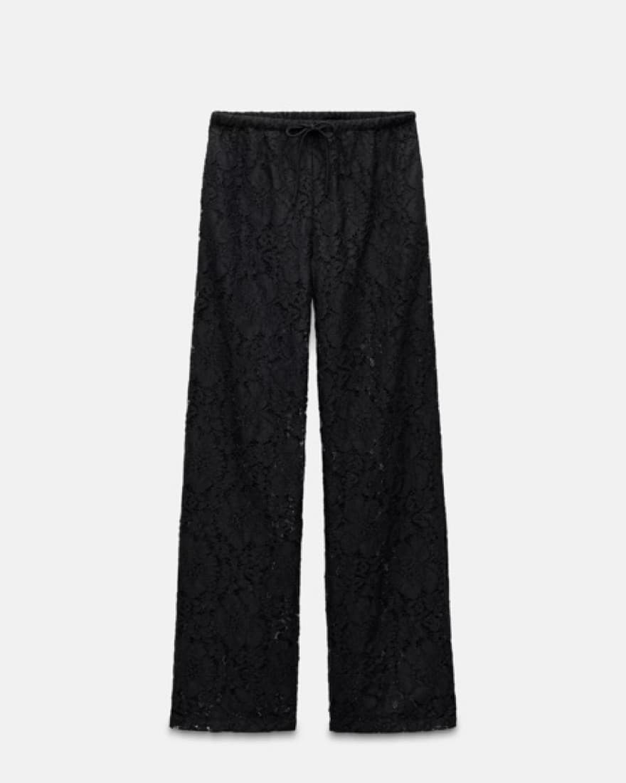 Black Lace Pants - Built In Shorts - Image 1