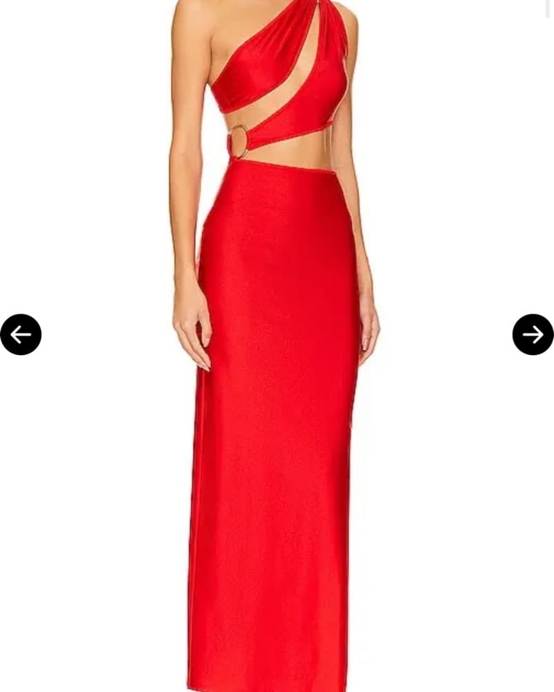 Khanum’s Cut Out Red Draped Maxi Dress 0 - Image 3