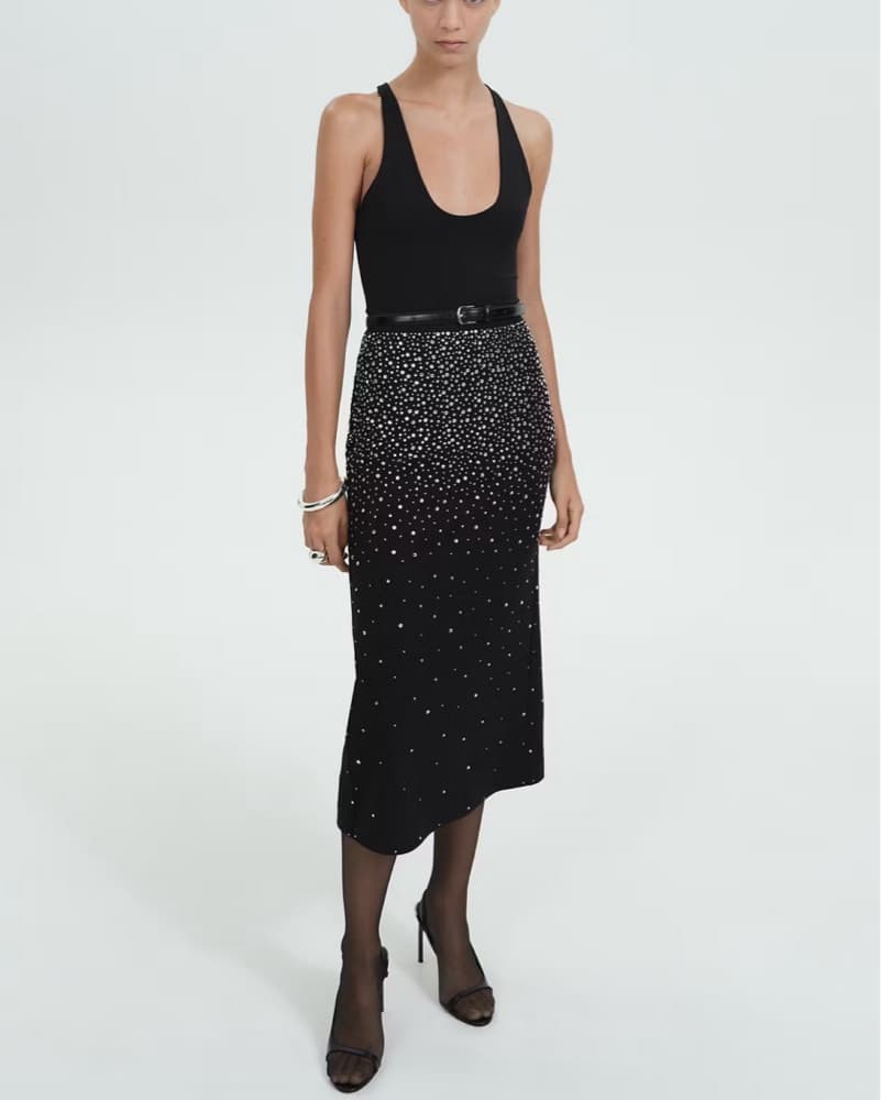 Party Midi Skirt With Rhinestones - Image 1