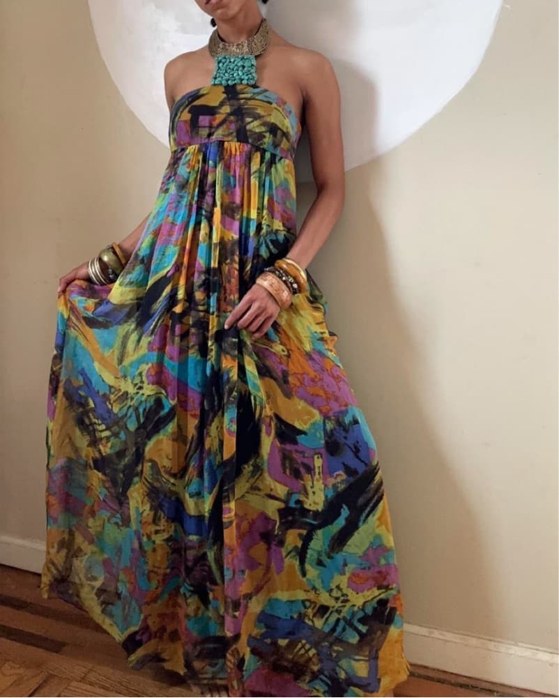 Colorful Halter Gown  - Image 2