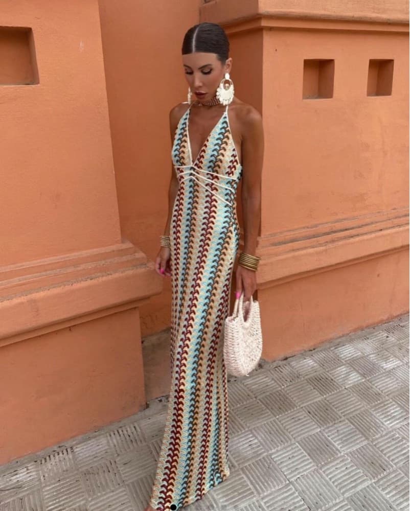 Vibrant Patterned Maxi Dress - Image 1
