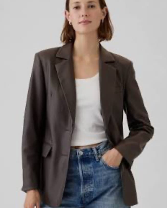 Vegan Leather Blazer - Image 1