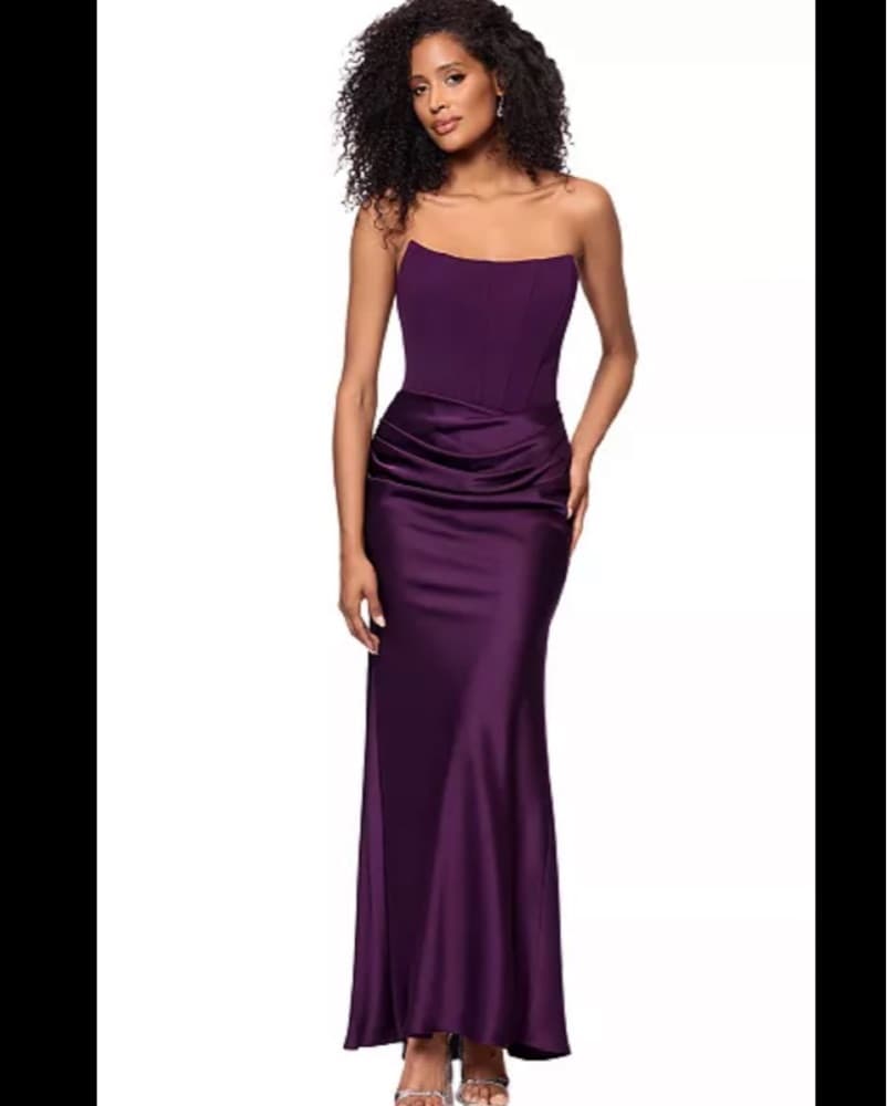 Flattering Satin Corset Dress in Purple - Image 1