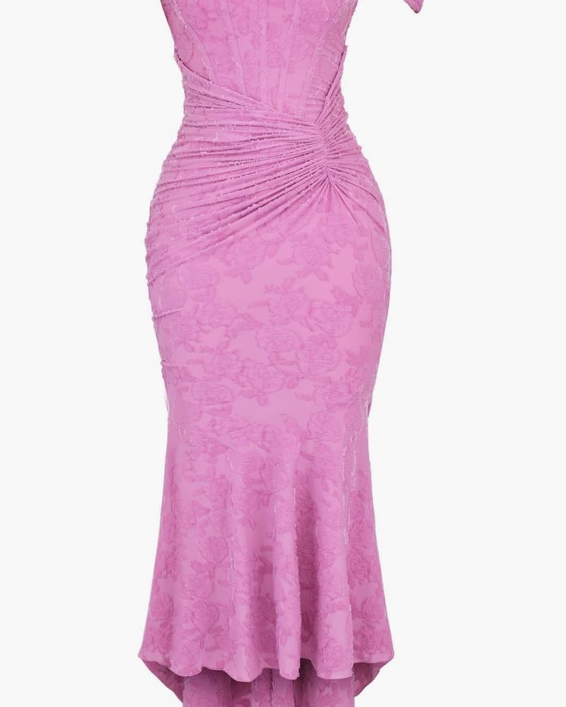 House Of CB Cesca Floral Ruched High-Low - Image 2