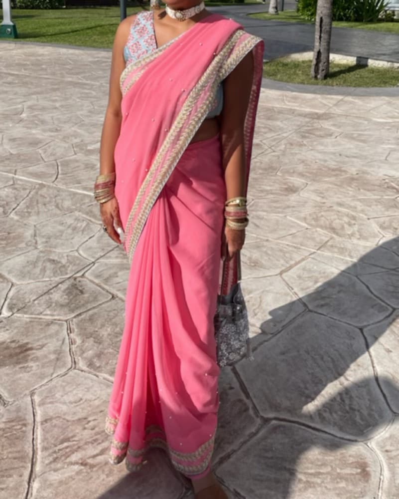Pink Saree  - Image 2