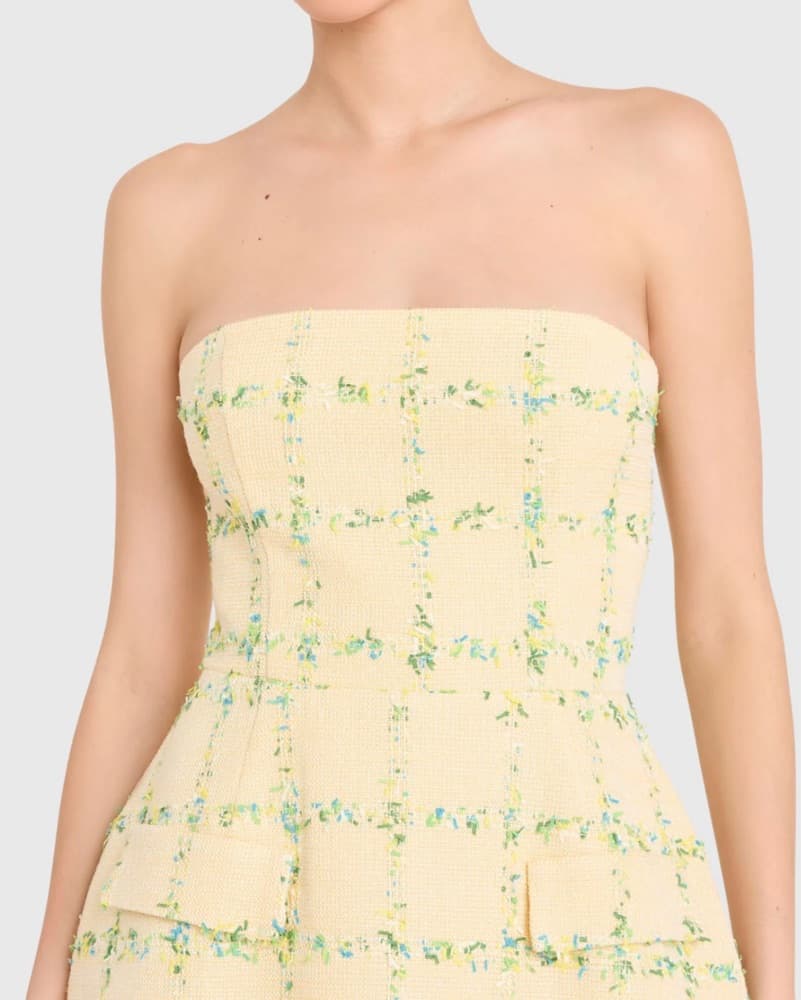 Amanda Uprichard Tweed Yellow Dress - Image 4