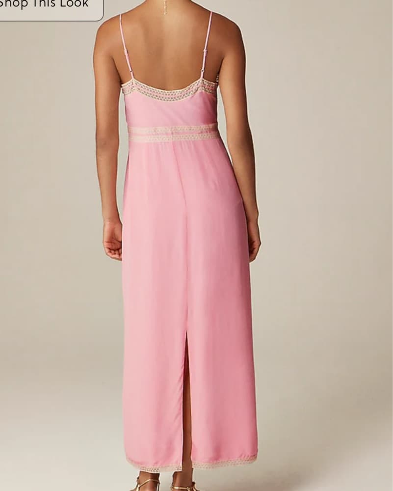 Jcrew Pintuck lace-trim slip dress Pink - Image 3