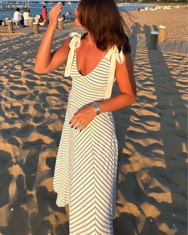 Free People Blue Striped Dress  - Image 1