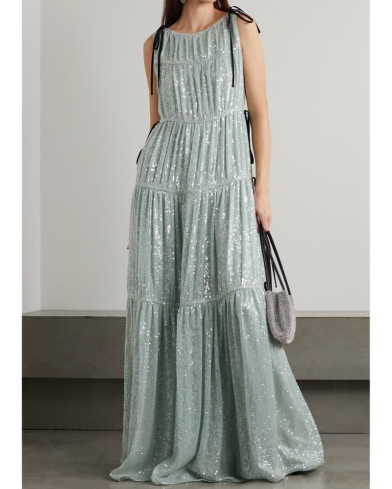 Isla Grosgrain Trimmed Sequin Gown - Image 2