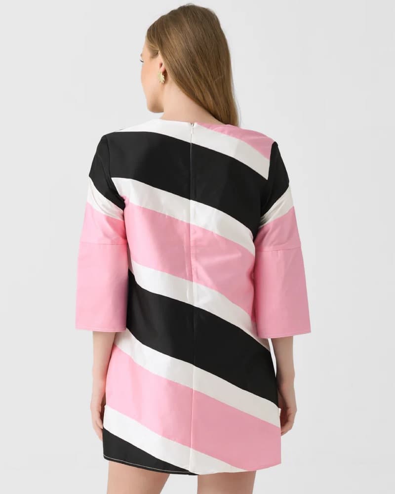 Lovebirds Pink & White Taffeta Dress - Image 2