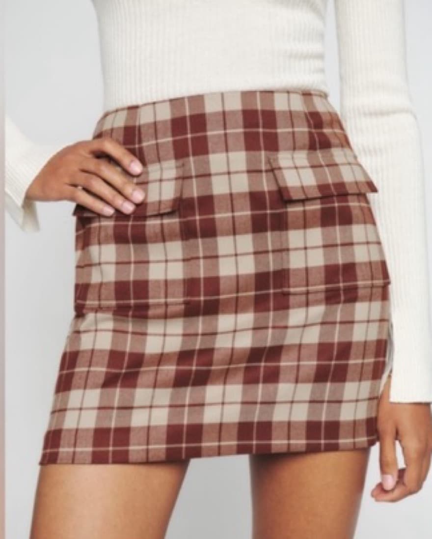 Reformation Plaid Mini Skirt - Image 3