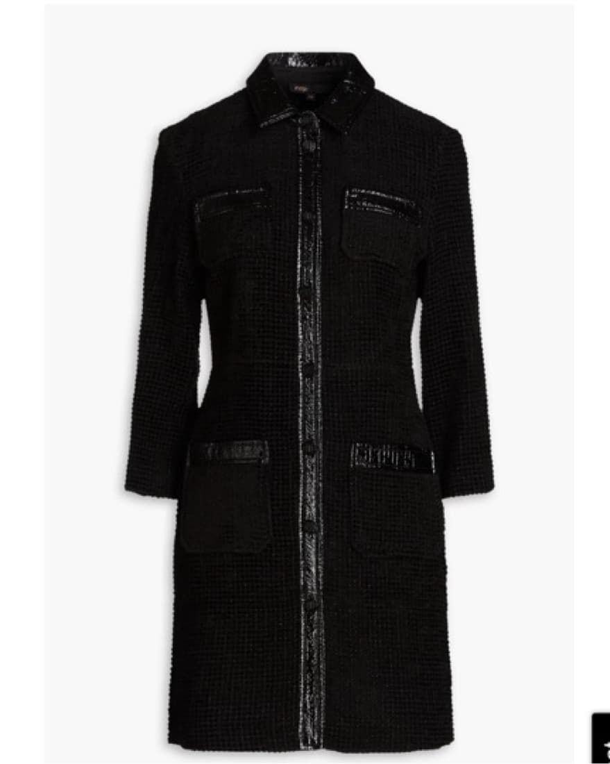 Maje Tweed Black Button Up Dress - Image 3