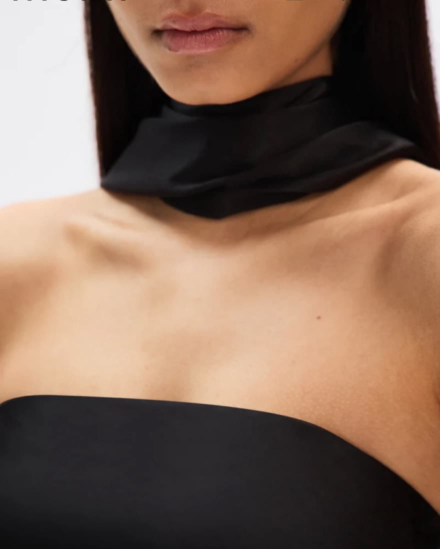 Custom Satin Gown with Neck Sash - Image 3