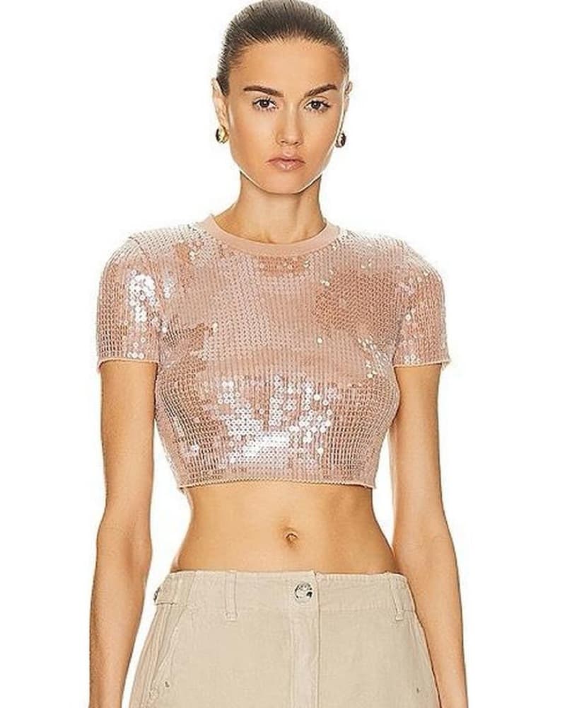 Alexander Wang Sequin Ribbed Crewneck Te - Image 1