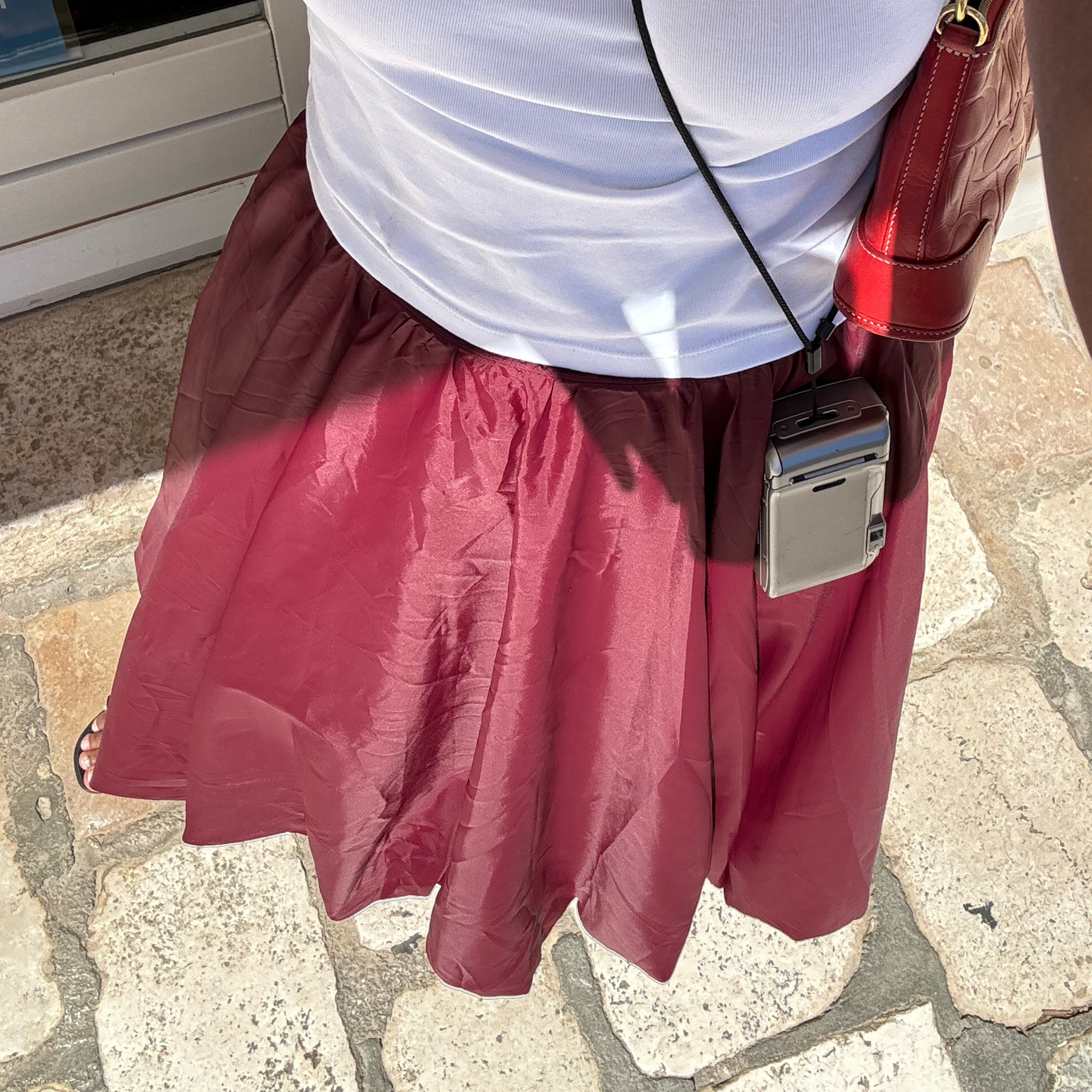 Maroon Staud Bubble Skirt - Image 2