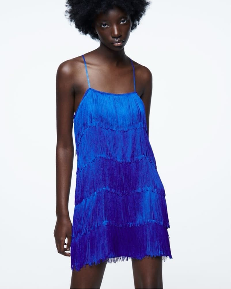 Blue Fringe Dress - Image 4