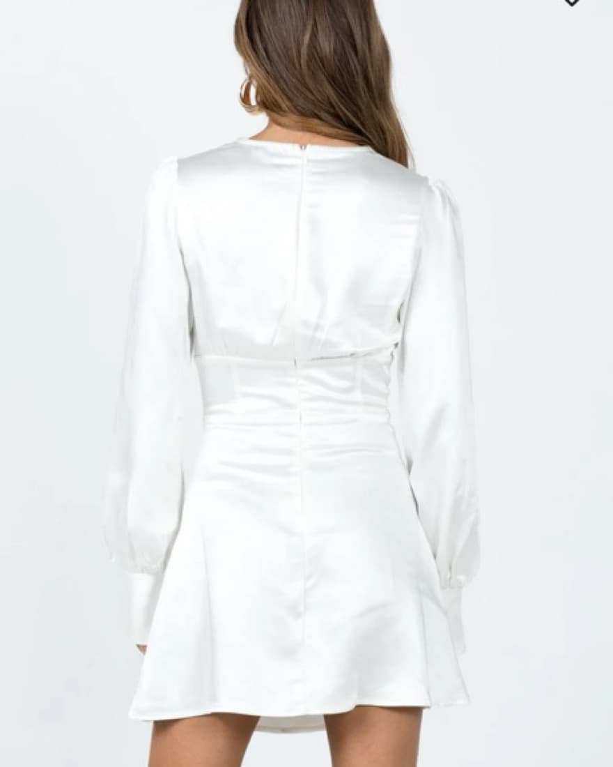 Jalene Satin Long Sleeve Mini Dress - Image 2